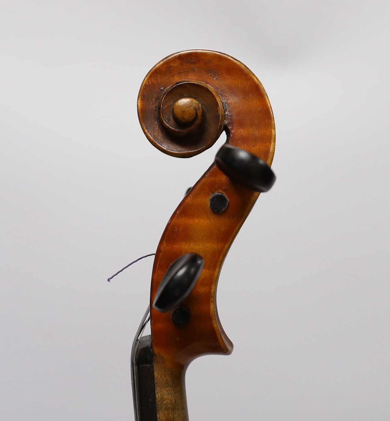A cased early 20th century French violin, bears Strad label